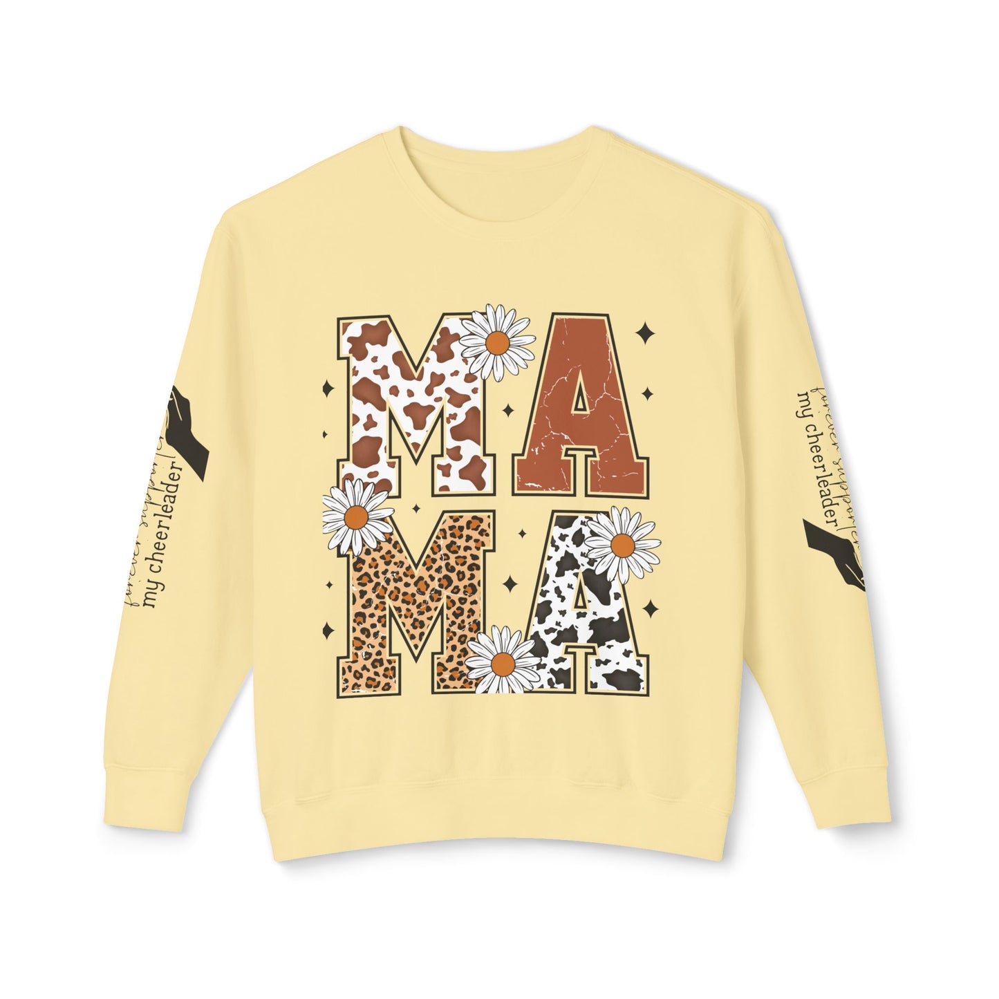 MAMA Sweatshirt / Floral & Animal Design on White