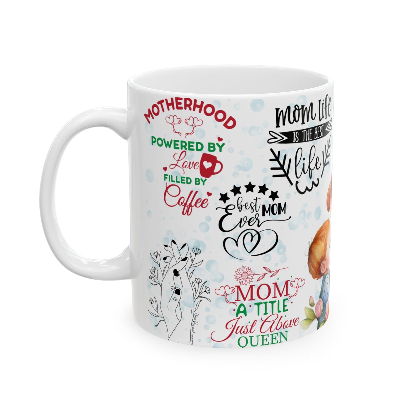 Mom Sublimation Ceramic Mug, Mother's Day Gift, Birthday Gift for Mom, Coffee Mug, Tea Cup, Kitchen Decor