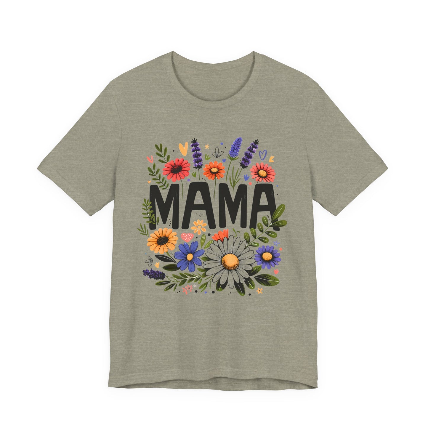 MAMA Floral Graphic T-Shirt / Bright Green Mom Tee / Cute Casual Motherhood Shirt / Gift for Moms & Mama Life Outfit