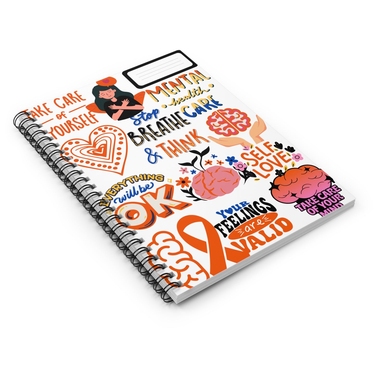 Spiral Notebook - mental health awareness, Ruled Line, Journal, Diary, Anxiety Relief Gift, Self Care Stationery