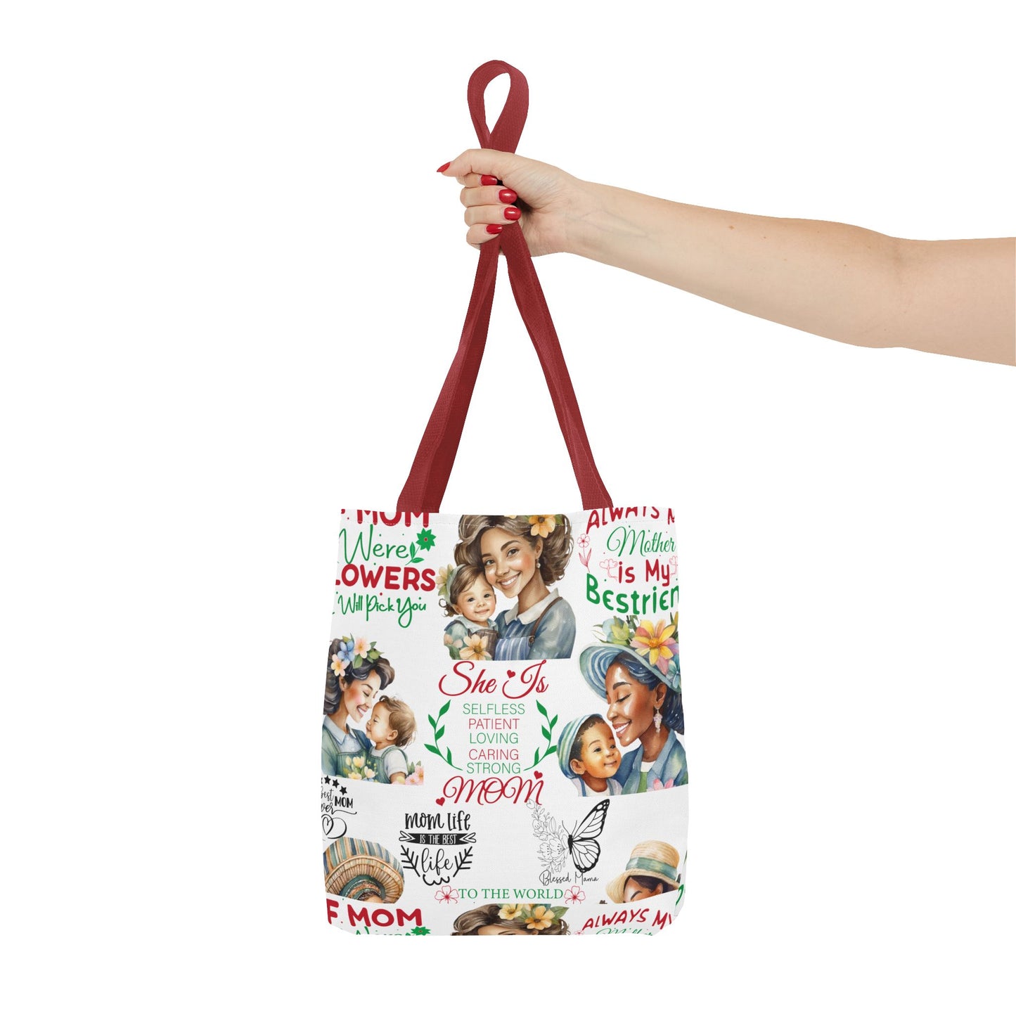 Mom Love Inspirational Tote Bag, Gift for Mom, Mother's Day Tote, Stylish Shopping Bag, Family Cute Bag, Mom Life Essentials