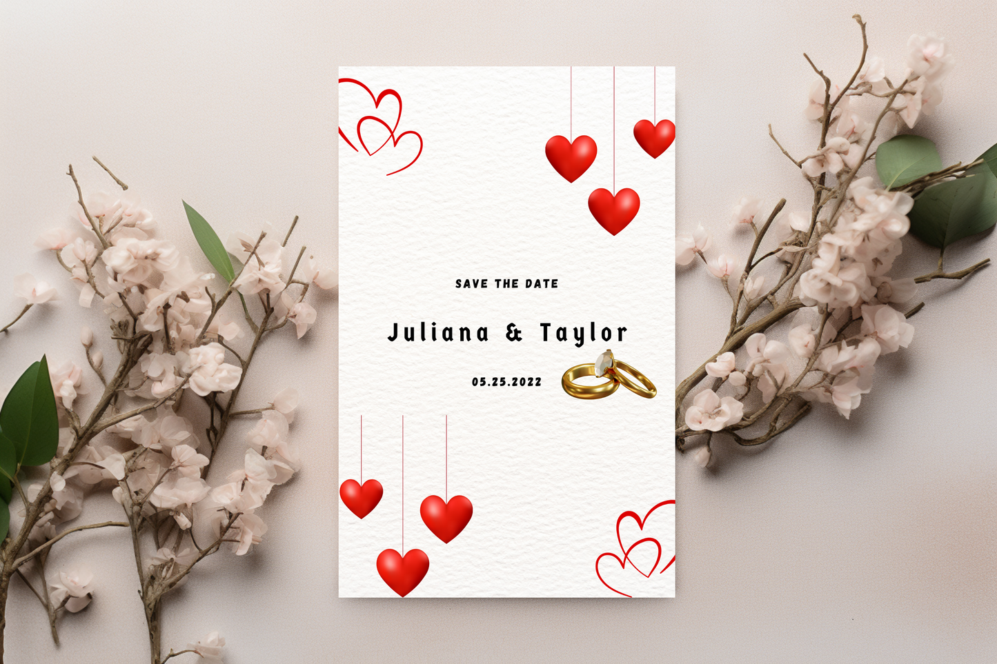 Wedding Invitation Template Printable – Editable Elegant Wedding Invite Card