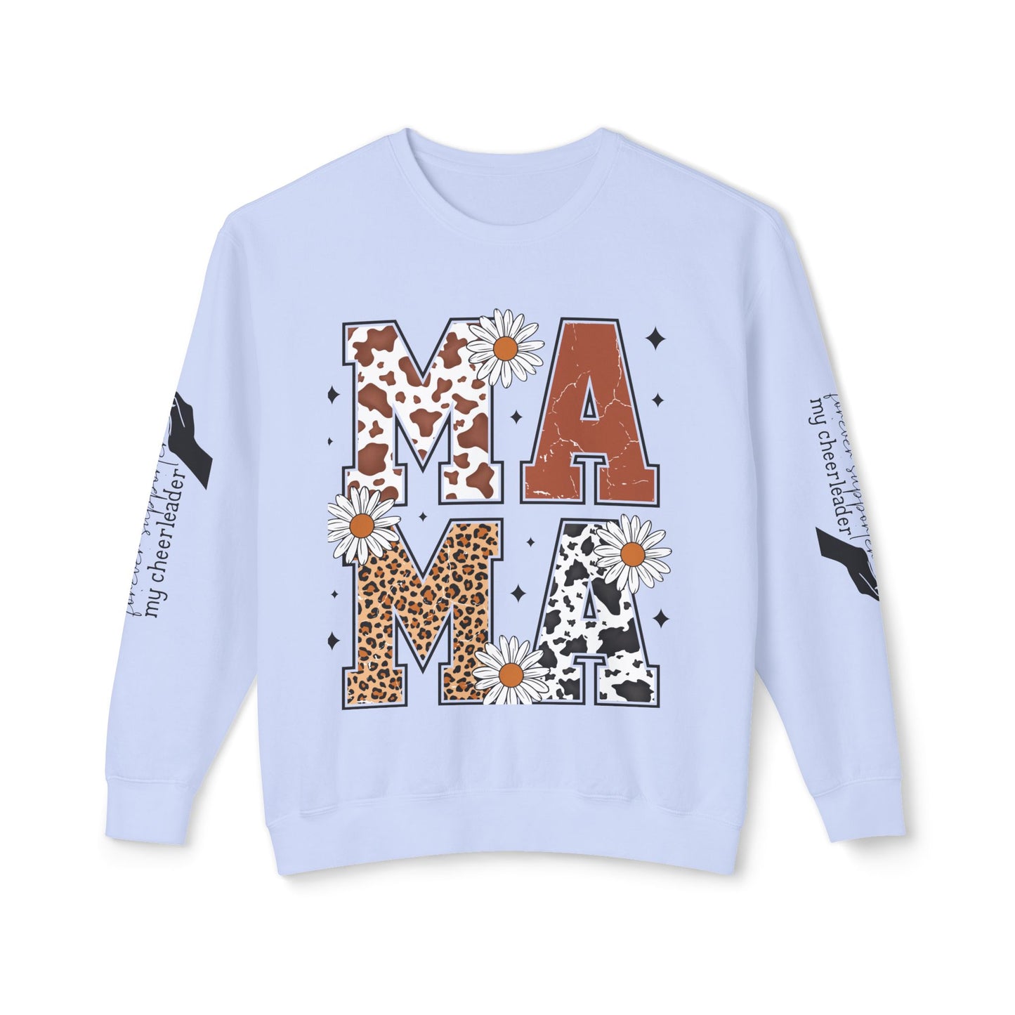 MAMA Sweatshirt / Floral & Animal Design on White