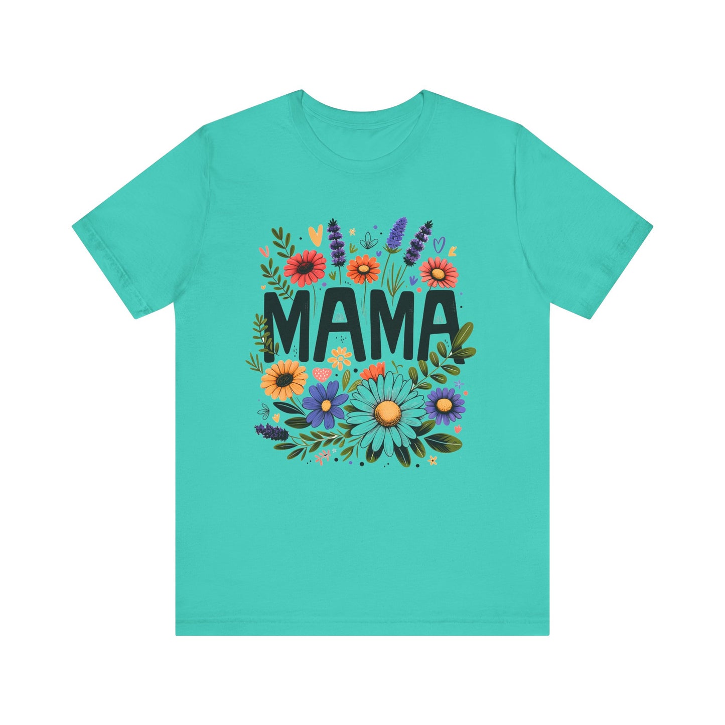 MAMA Floral Graphic T-Shirt / Bright Green Mom Tee / Cute Casual Motherhood Shirt / Gift for Moms & Mama Life Outfit