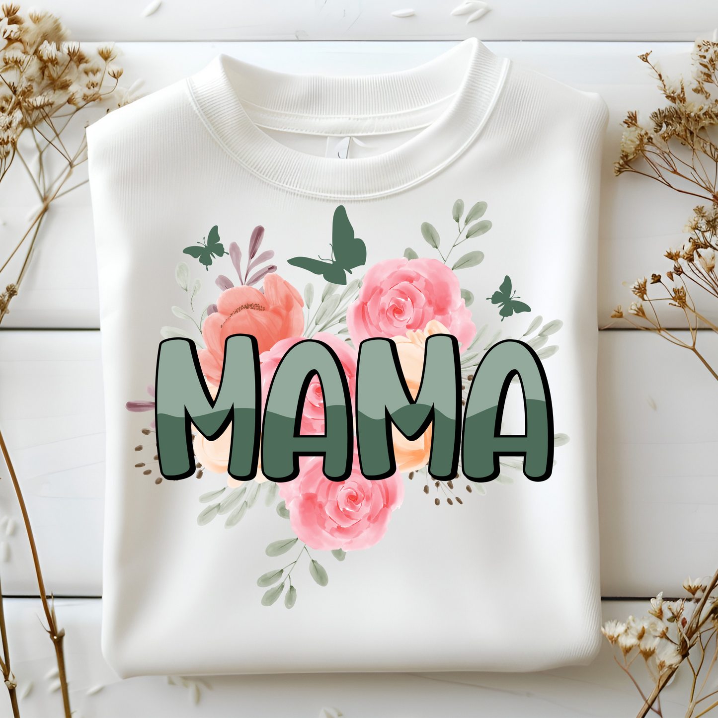 Wife Mom Boss Sweatshirt / Floral Mom Sweater / Mother’s Day Gift for Mom / Inspirational Pullover Hoodie / Stylish Mom Life Apparel