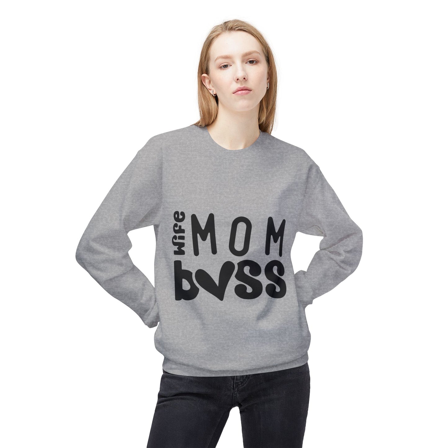 Wife Mom Boss Sweatshirt / Floral Mom Sweater / Mother’s Day Gift for Mom / Inspirational Pullover Hoodie / Stylish Mom Life Apparel