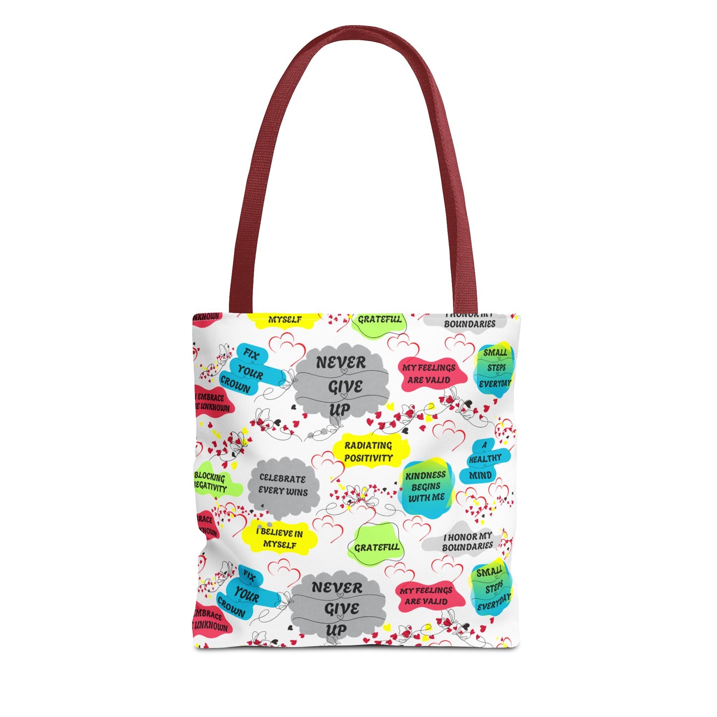 Tote Bag with Positive Affirmation Quotes / Reusable Canvas Shoulder Bag / Inspirational Motivational Quote Tote / Eco-Friendly Everyday Carryall