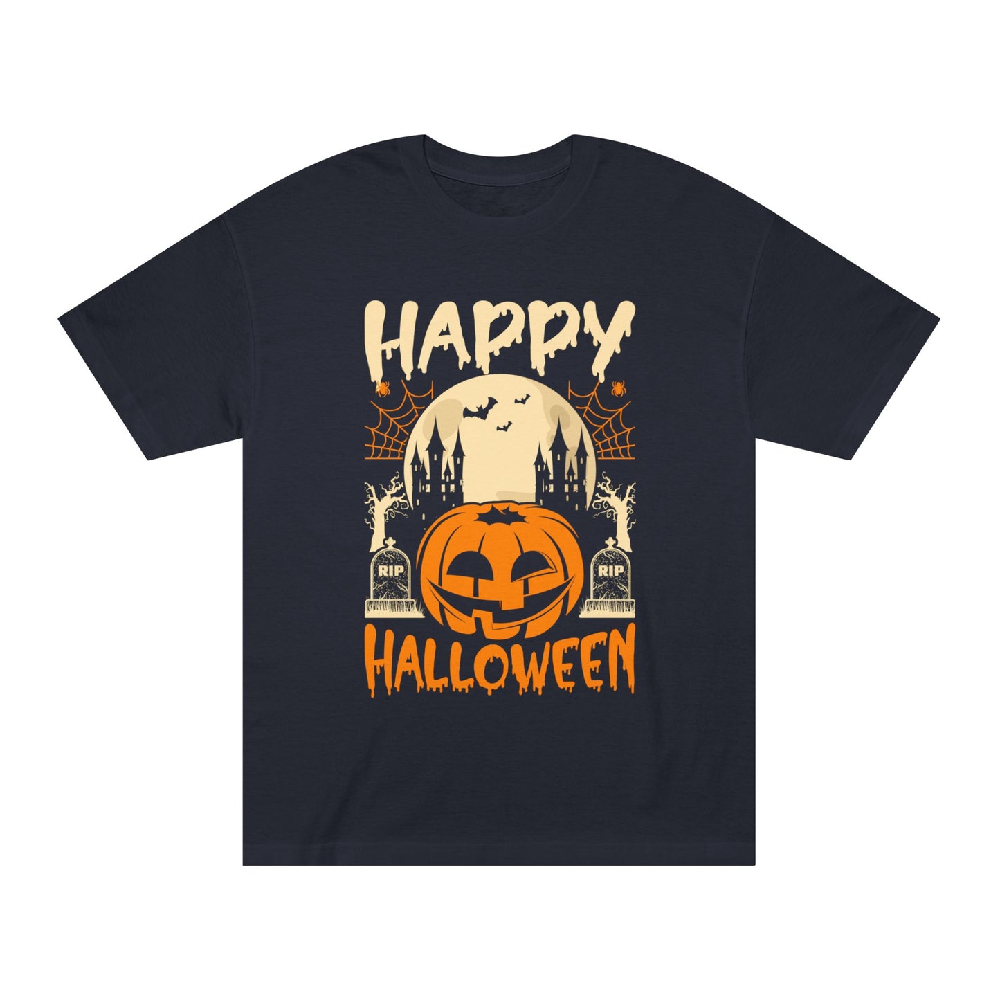 Happy Halloween T-Shirt / Spooky Pumpkin Graphic Tee / Haunted Castle Shirt / Halloween Costume Top / Fun Holiday Party Outfit