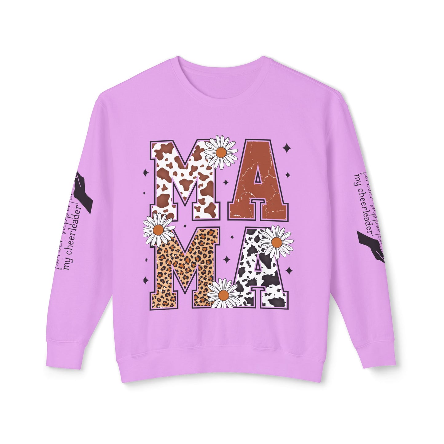 MAMA Sweatshirt / Floral & Animal Design on White