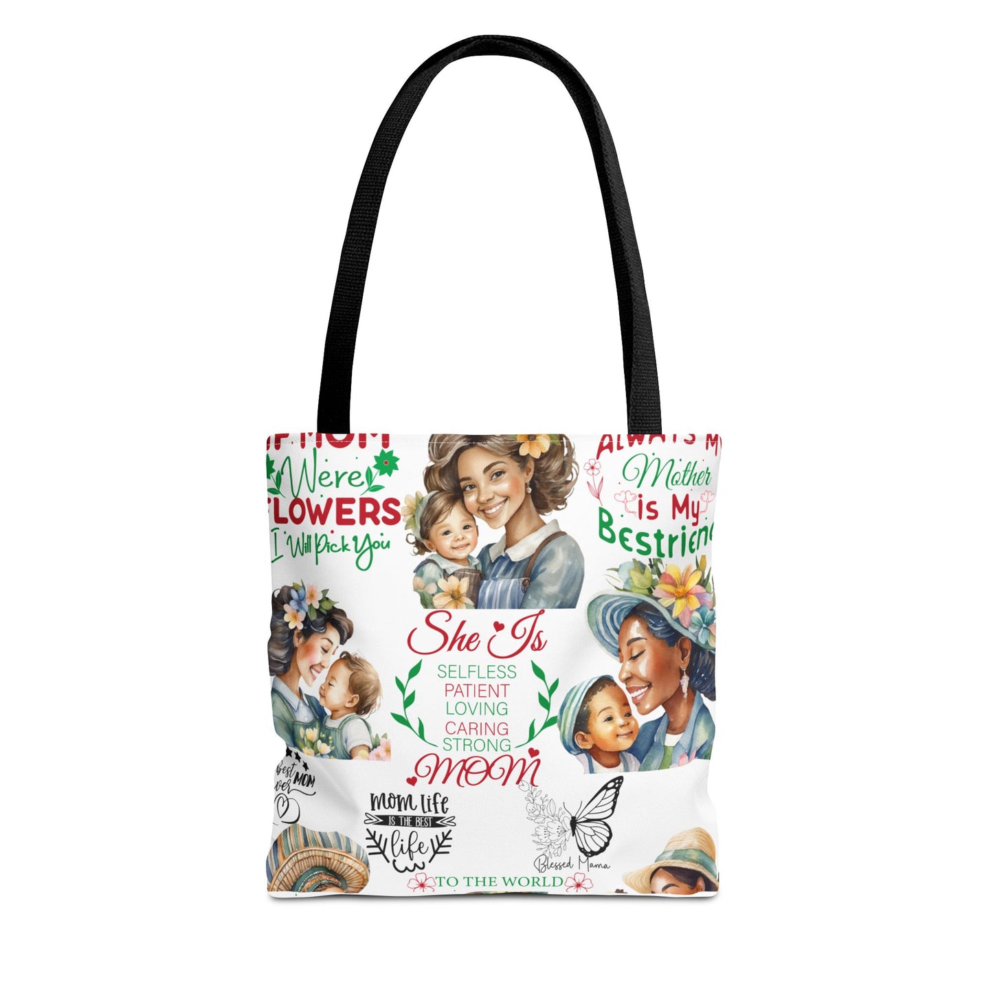 Mom Love Inspirational Tote Bag, Gift for Mom, Mother's Day Tote, Stylish Shopping Bag, Family Cute Bag, Mom Life Essentials