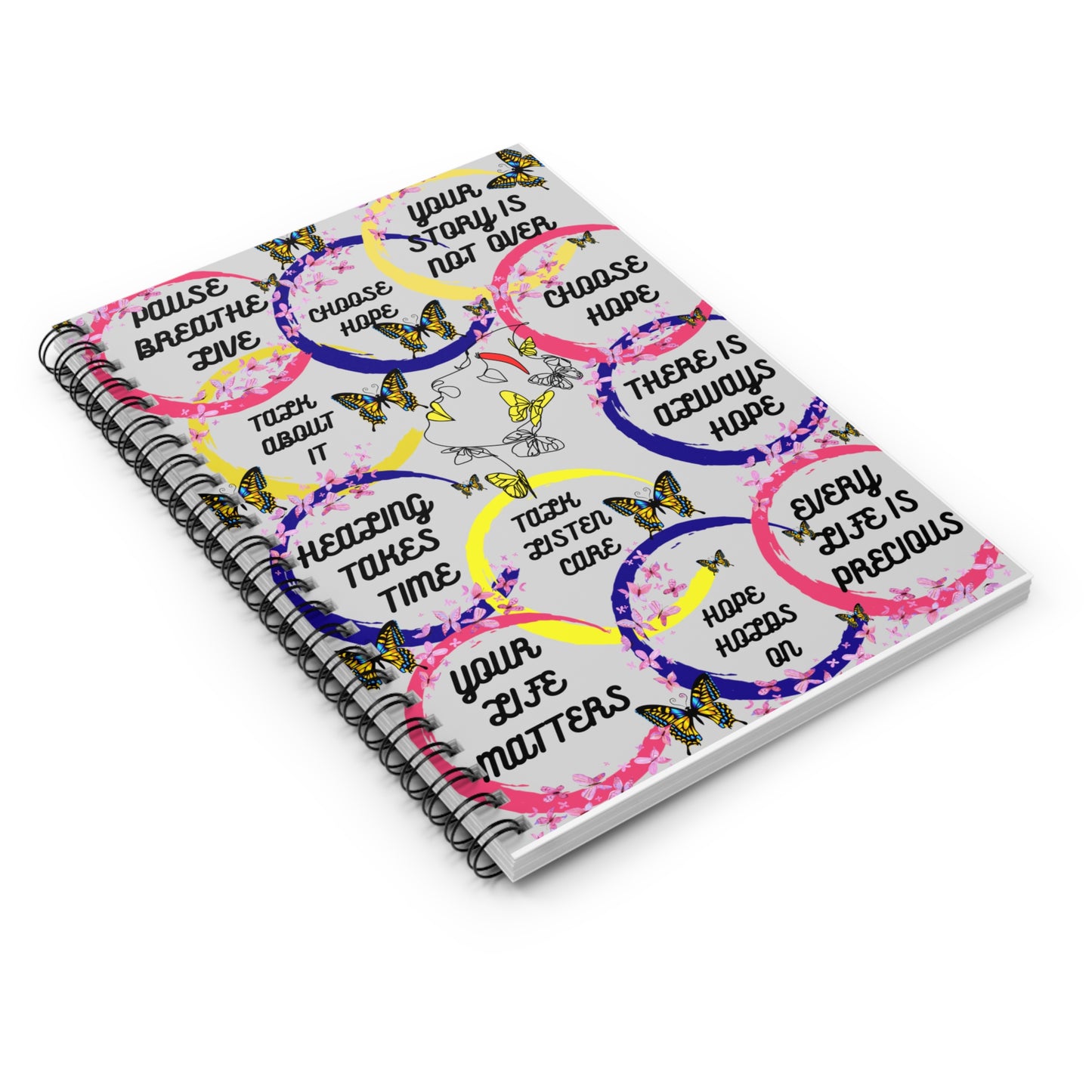 Spiral Notebook / Suicide Awareness, Mental Health Journal / Lined Writing Notebook, Inspirational Diary / Ruled Notepad, Personalized Gift