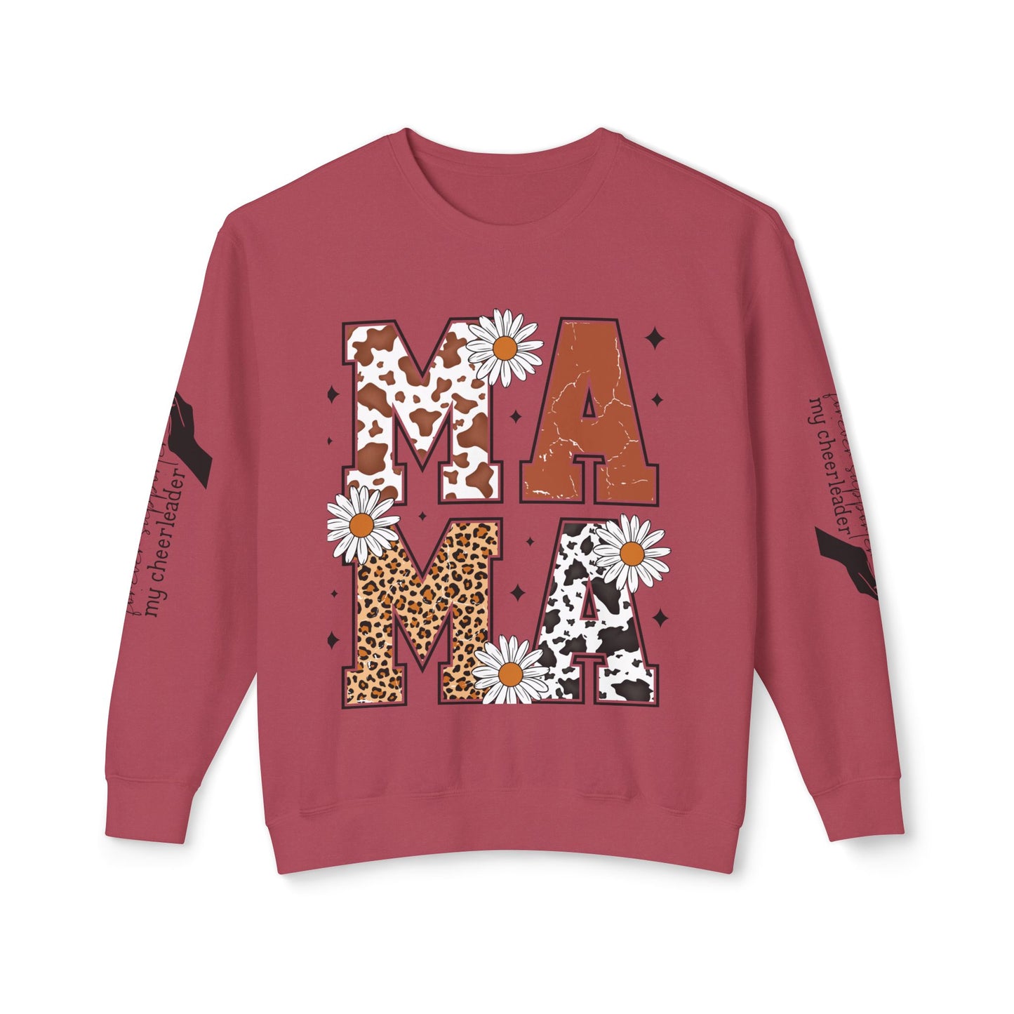 MAMA Sweatshirt / Floral & Animal Design on White