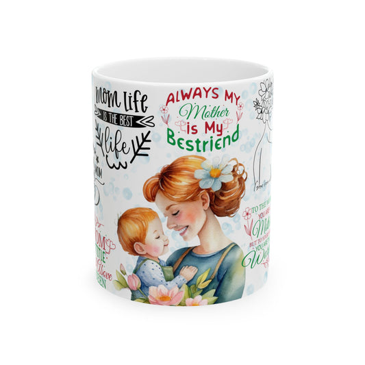 Mom Sublimation Ceramic Mug, Mother's Day Gift, Birthday Gift for Mom, Coffee Mug, Tea Cup, Kitchen Decor