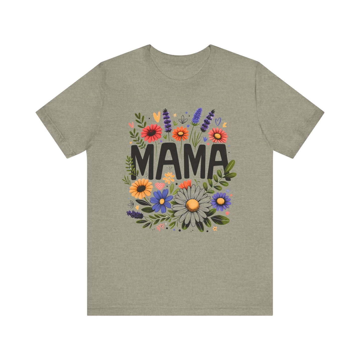 MAMA Floral Graphic T-Shirt / Bright Green Mom Tee / Cute Casual Motherhood Shirt / Gift for Moms & Mama Life Outfit