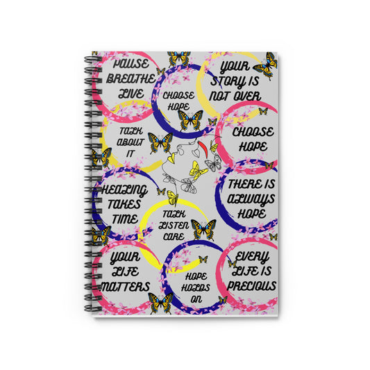 Spiral Notebook / Suicide Awareness, Mental Health Journal / Lined Writing Notebook, Inspirational Diary / Ruled Notepad, Personalized Gift
