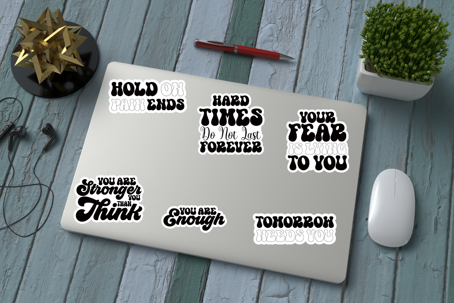 Mental Health Printable Cut Stickers – Self Love & Affirmation PNG Files for Cricut & Silhouette