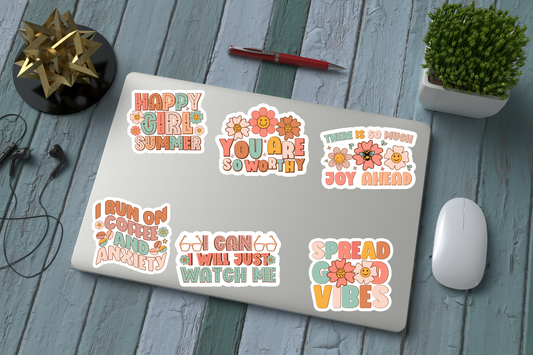 Mental Health Printable Cut Stickers – Self Love & Affirmation PNG Files for Cricut & Silhouette