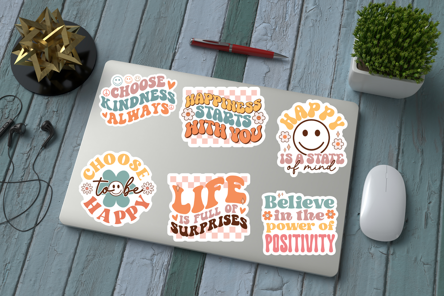 Mental Health Printable Cut Stickers – Self Love & Affirmation PNG Files for Cricut & Silhouette