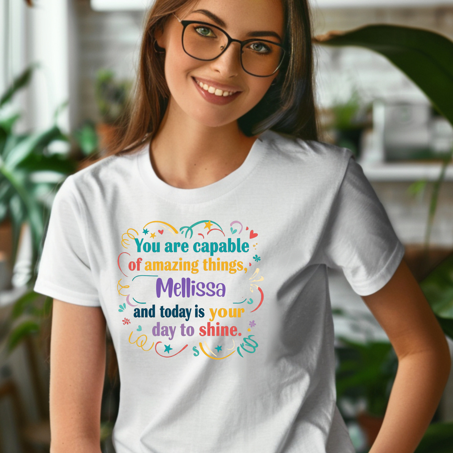 Inspirational Unisex T-Shirt - "You Are Capable of Amazing Things, Melissa"