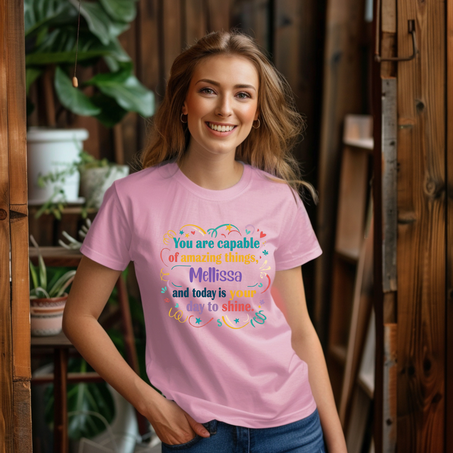 Inspirational Unisex T-Shirt - "You Are Capable of Amazing Things, Melissa"
