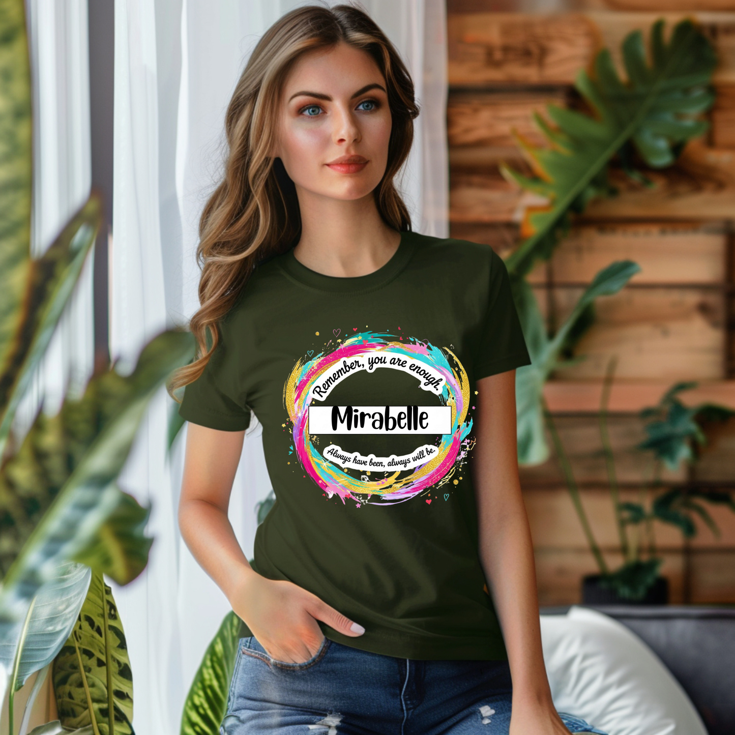 Colorful Inspirational Quote T-Shirt - 'Remember, You Are Enough'