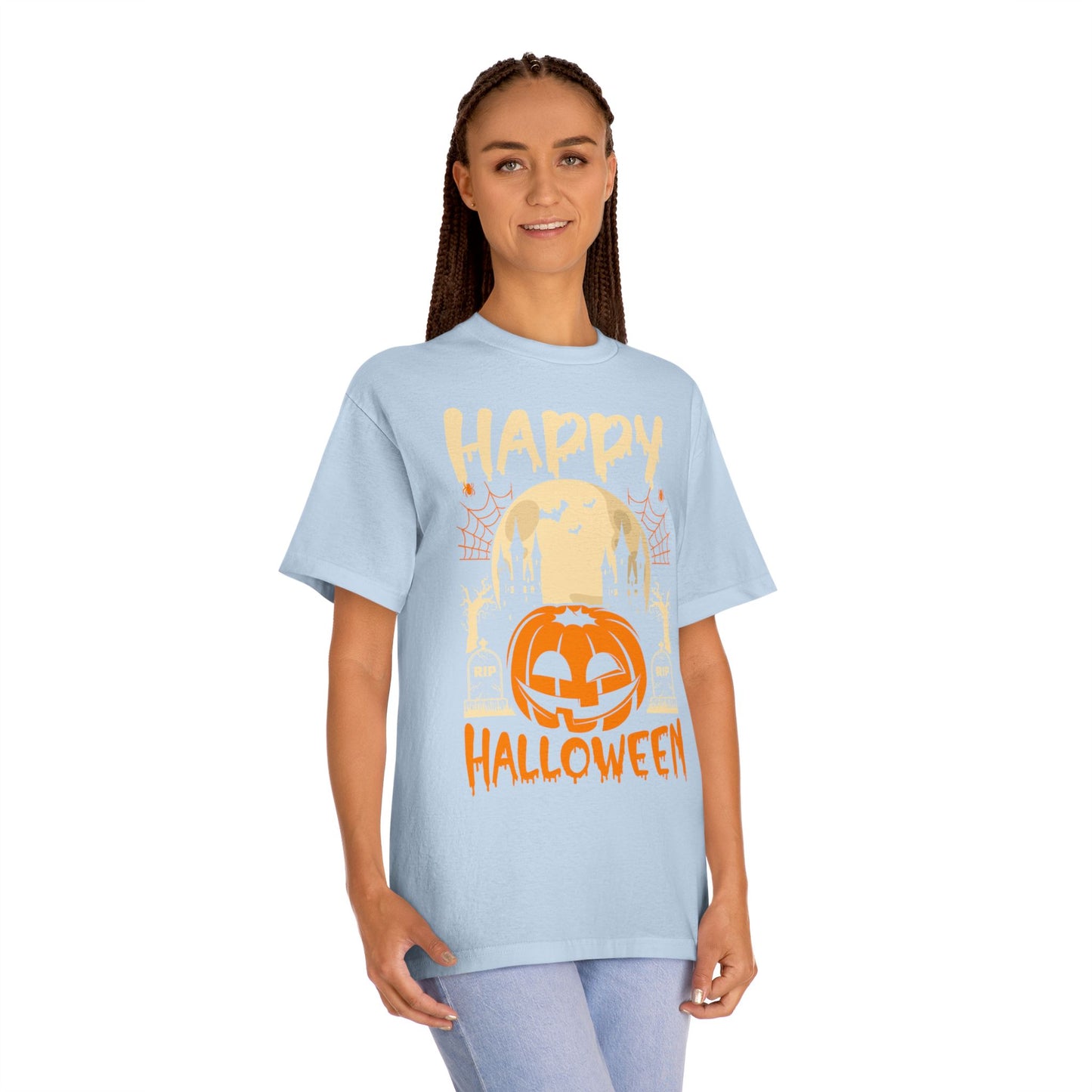Happy Halloween T-Shirt / Spooky Pumpkin Graphic Tee / Haunted Castle Shirt / Halloween Costume Top / Fun Holiday Party Outfit