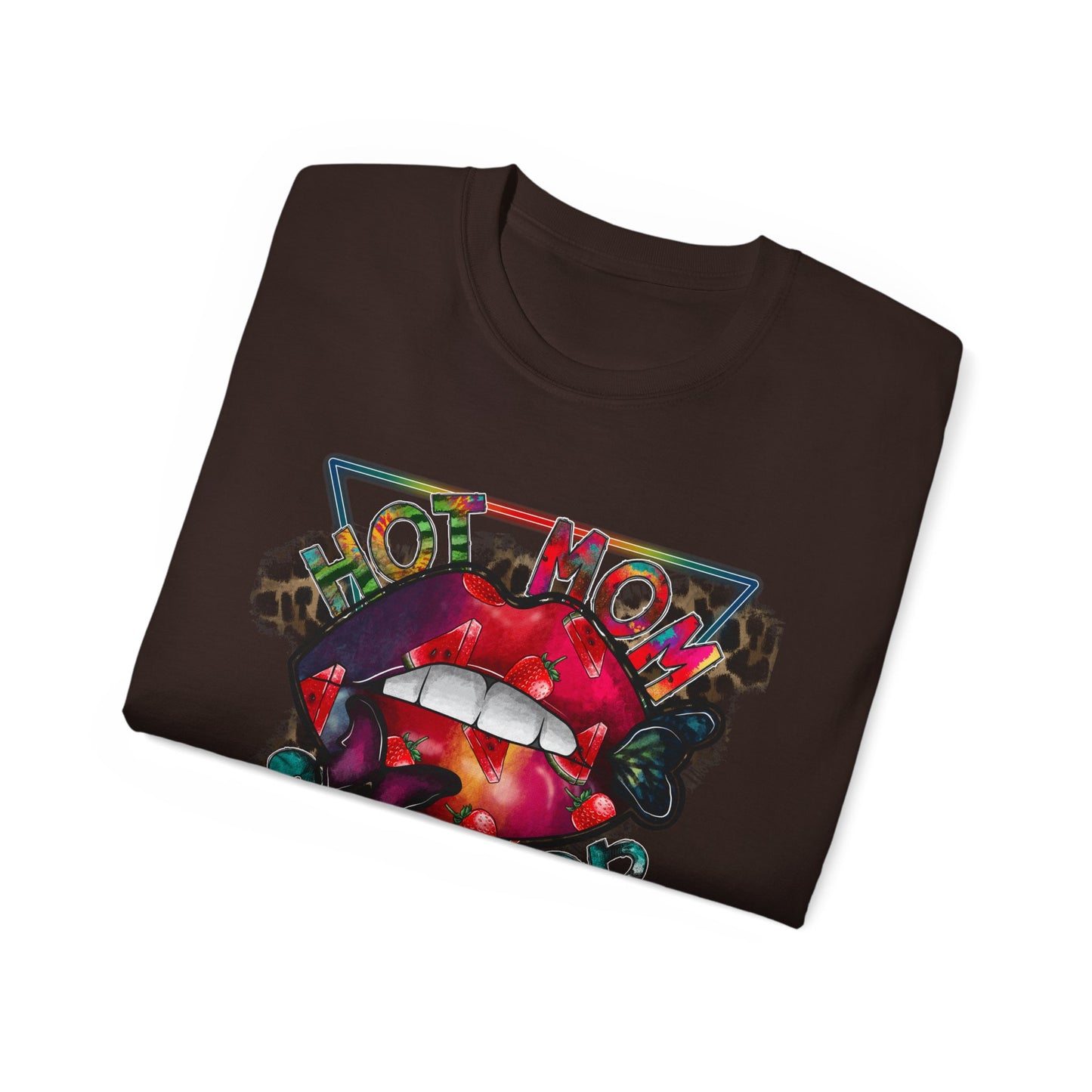 Hot Mom Summer T-Shirt / Trendy Graphic Tee / Bold Lip Print Shirt / Casual Summer Outfit / Fun Mom Gift Top