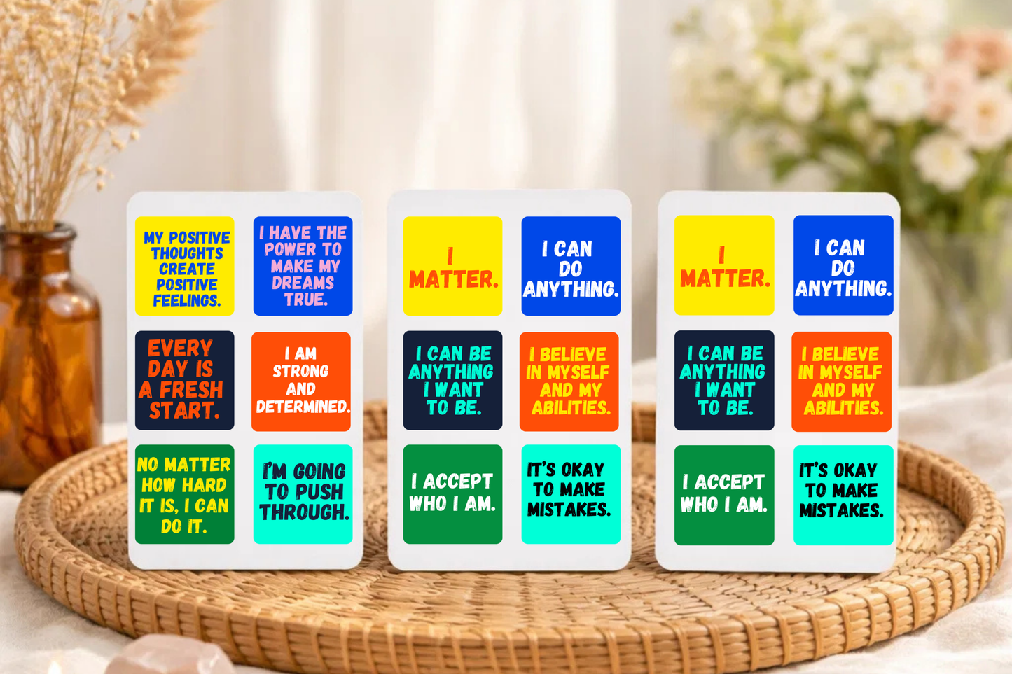 Affirmation Cards Printable, Self Love & Positive Affirmation Cards for Mental Health