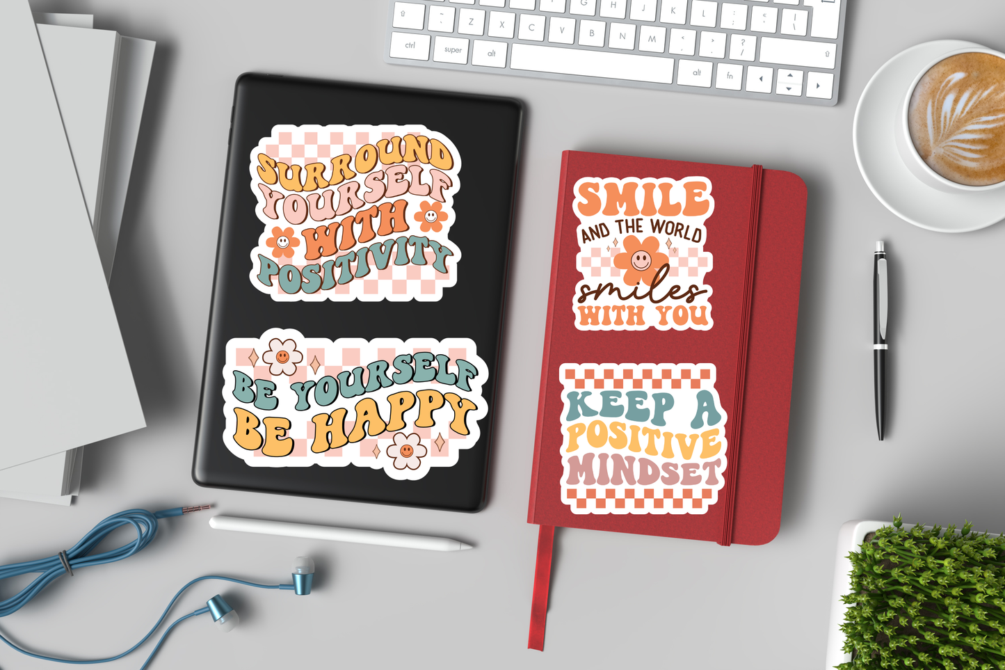 Mental Health Printable Cut Stickers – Self Love & Affirmation PNG Files for Cricut & Silhouette