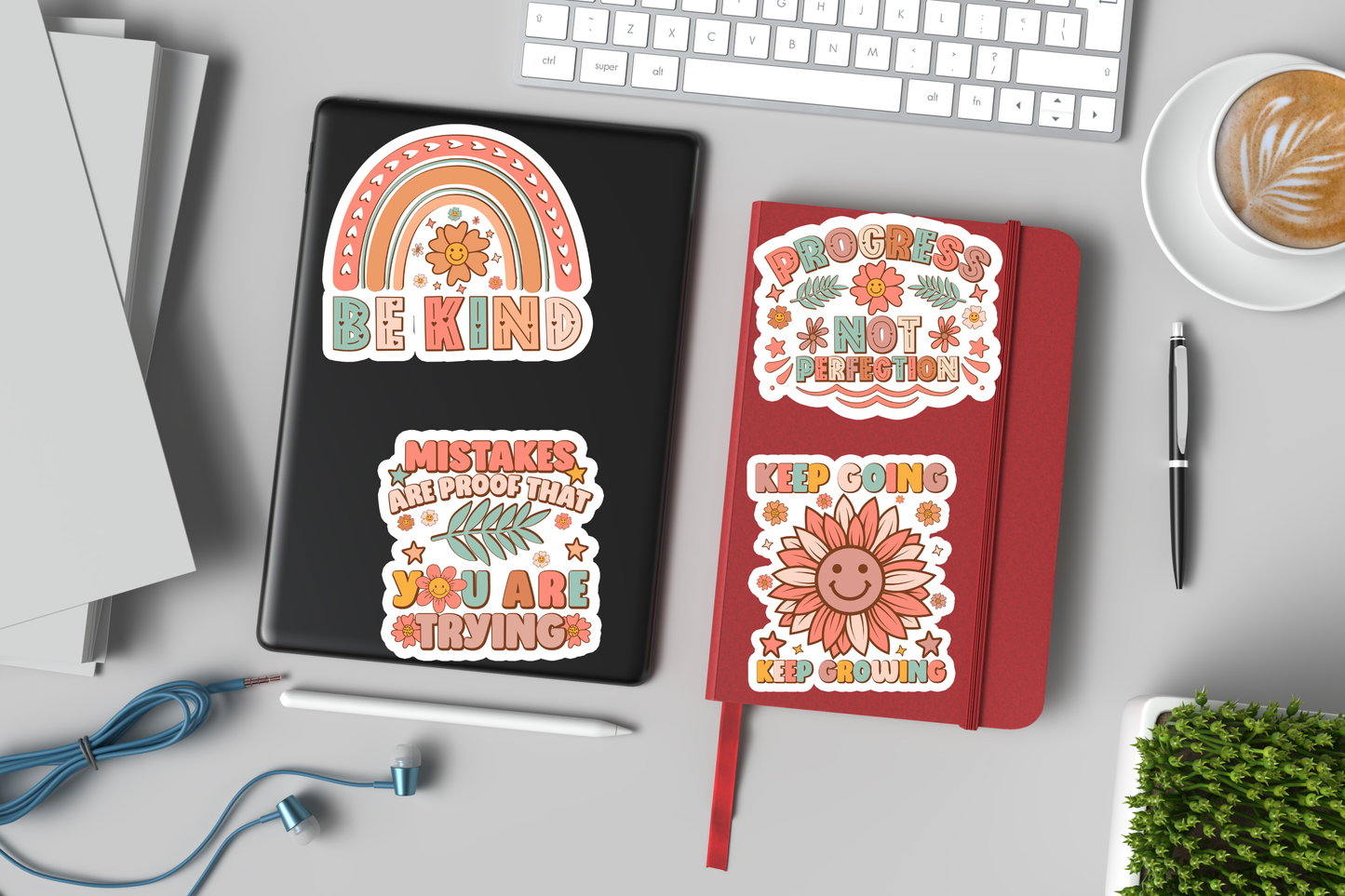 Mental Health Printable Cut Stickers – Self Love & Affirmation PNG Files for Cricut & Silhouette