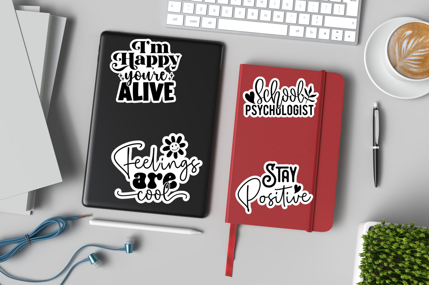 Mental Health Printable Cut Stickers – Self Love & Affirmation PNG Files for Cricut & Silhouette