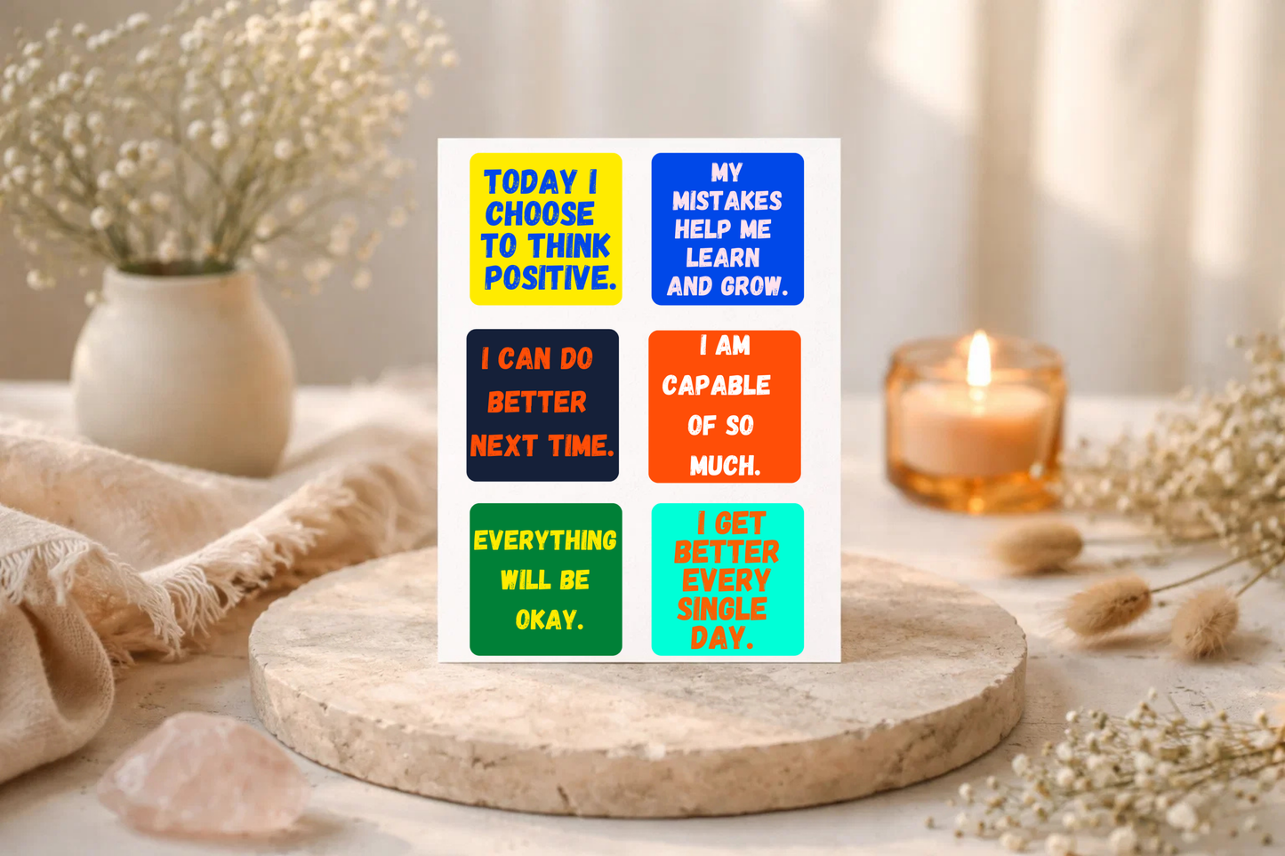 Affirmation Cards Printable, Self Love & Positive Affirmation Cards for Mental Health