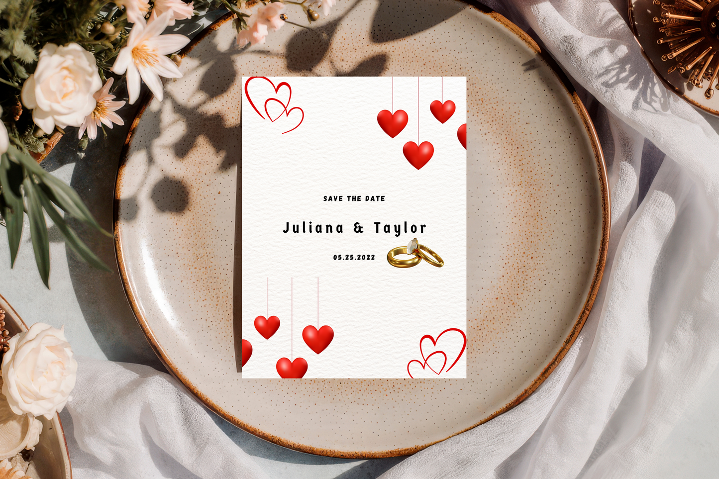 Wedding Invitation Template Printable – Editable Elegant Wedding Invite Card