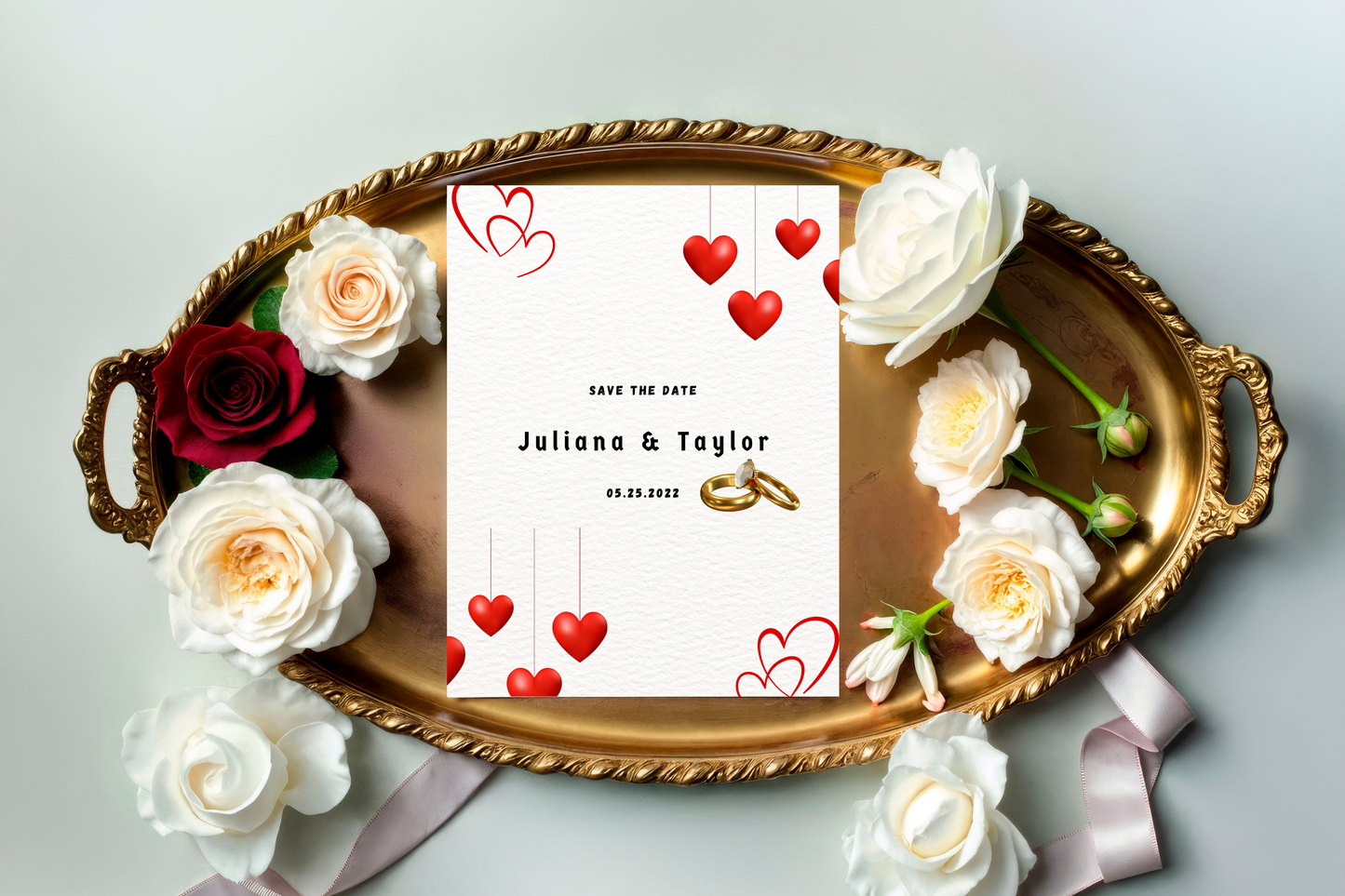 Wedding Invitation Template Printable – Editable Elegant Wedding Invite Card