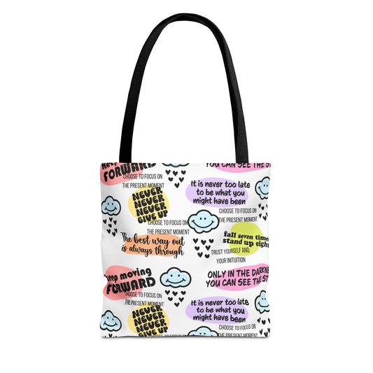 Inspirational Quote Tote Bag, Motivational Bag, Gift for Her, Self-Care Tote, Positive Vibes Bag, Everyday Tote with Uplifting Messages