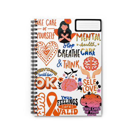 Spiral Notebook - mental health awareness, Ruled Line, Journal, Diary, Anxiety Relief Gift, Self Care Stationery