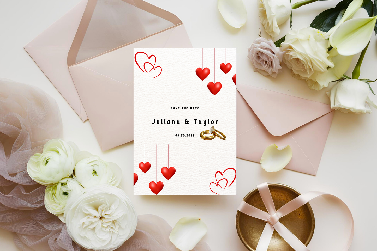 Wedding Invitation Template Printable – Editable Elegant Wedding Invite Card