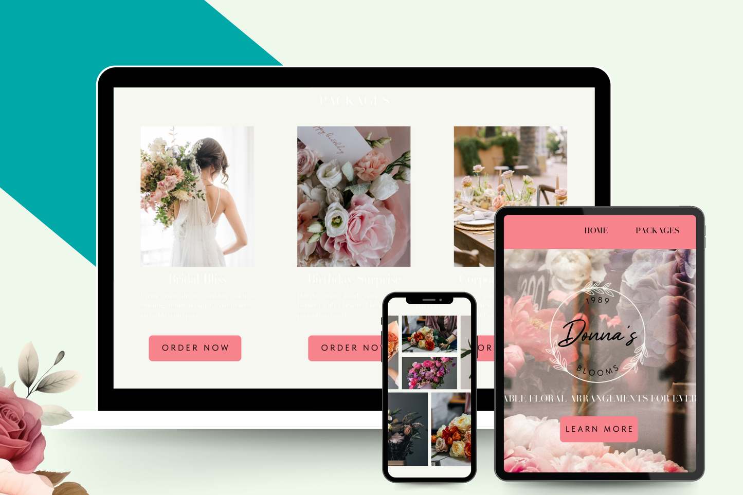 Florist website Template Digital Product