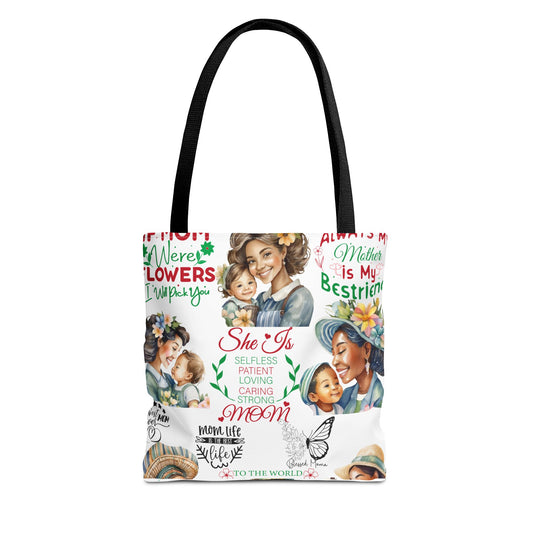 Mom Love Inspirational Tote Bag, Gift for Mom, Mother's Day Tote, Stylish Shopping Bag, Family Cute Bag, Mom Life Essentials